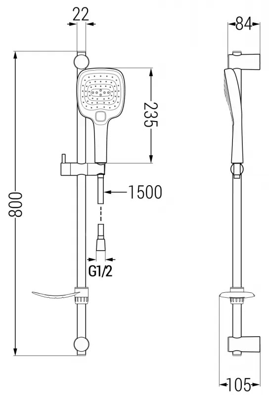 Mexen sprchový set DF17, čierna, 785174582-70