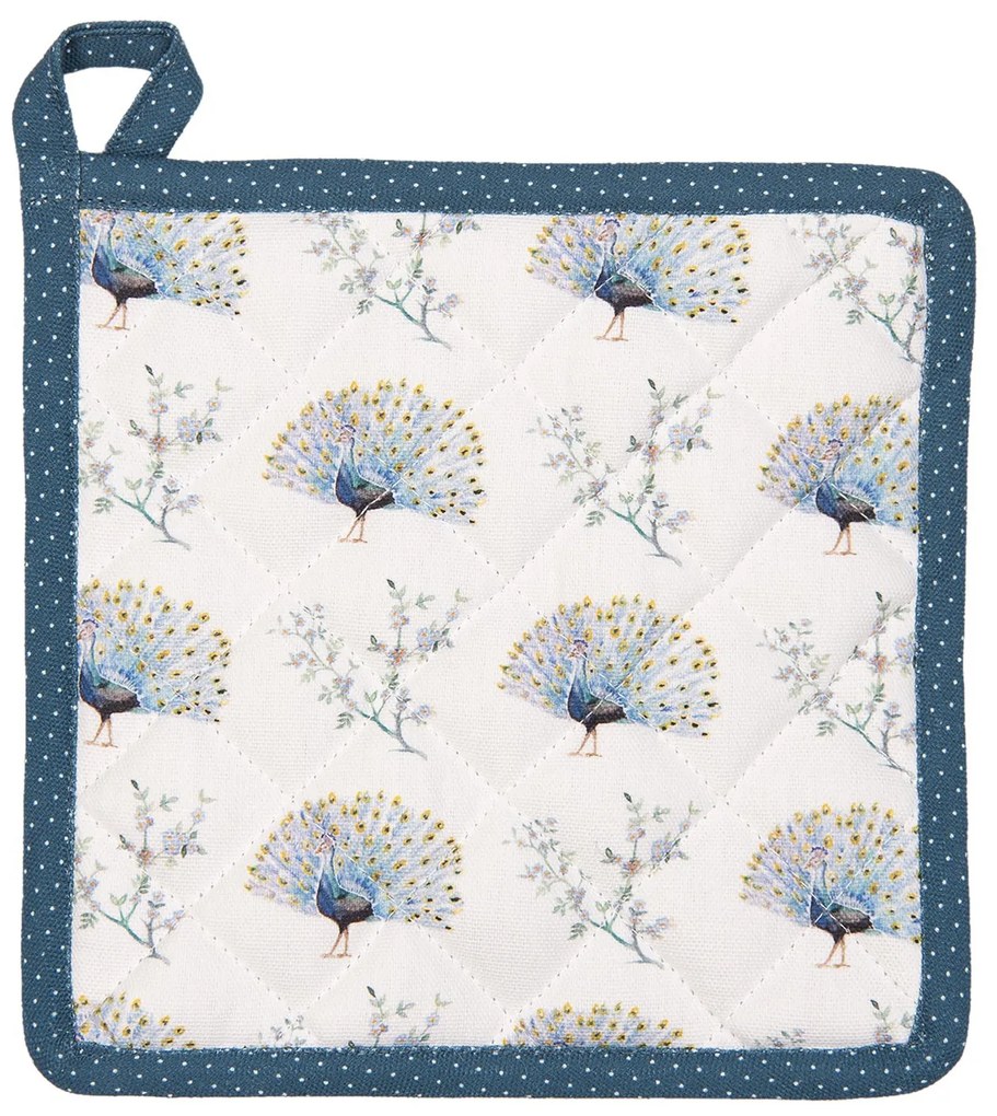 Kuchynská bavlnená chňapka s potlačou Peacock Print - 20 * 20 cm