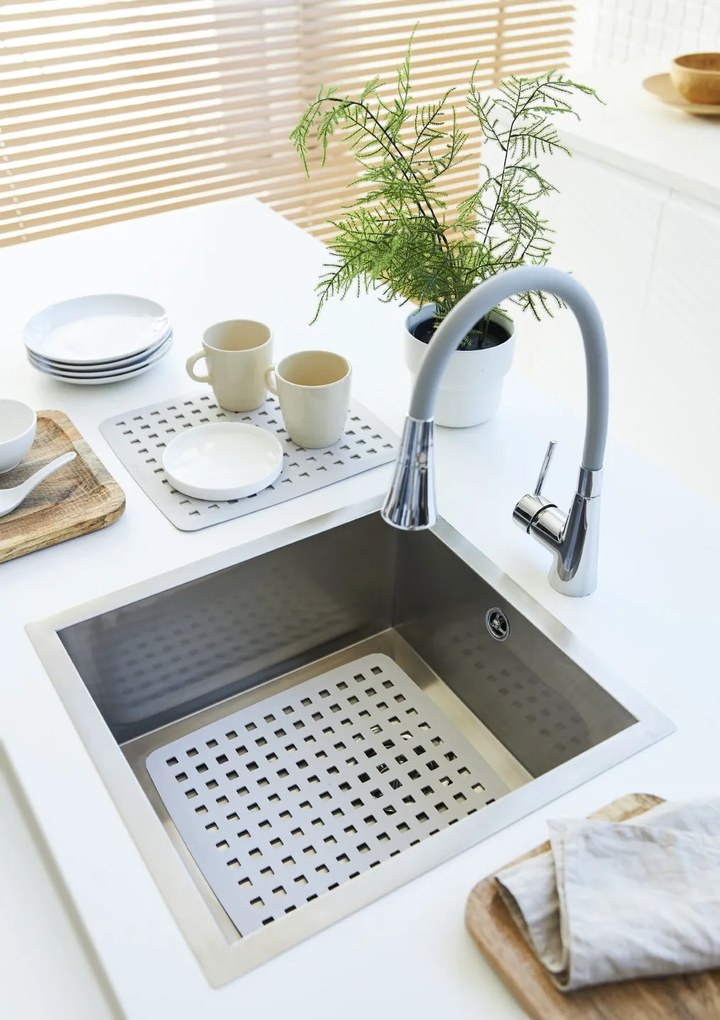 Rotho Ochranná podložka do drezu, sivá HYDRA 31 x 27 cm