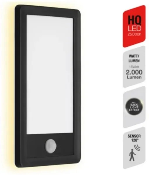 Telefunken 313905TF -LED Vonkajšie svietidlo so senzorom LED/16W/230V IP44