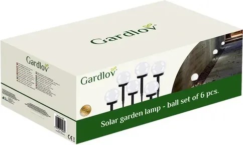 Gardlov Sada solárnych záhradných lámp - guľa - 6 ks