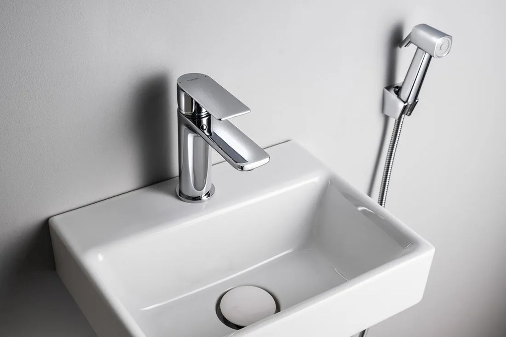 Aqualine Aqualine, Umývadlová stojánkova batéria s bidetovou sprškou, chróm, SK401