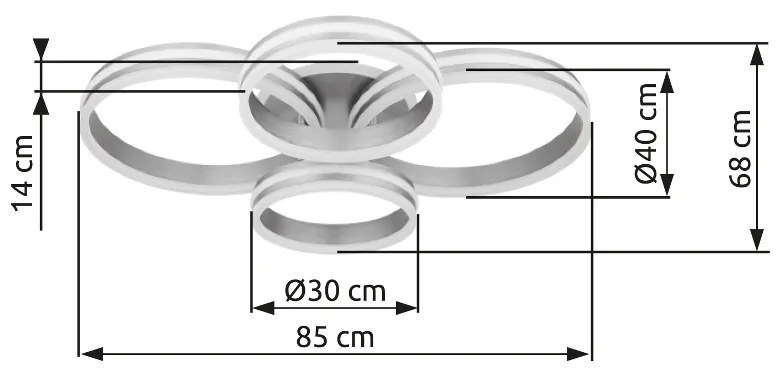 GLOBO RUBIO 67260-90 Stropné svietidlo