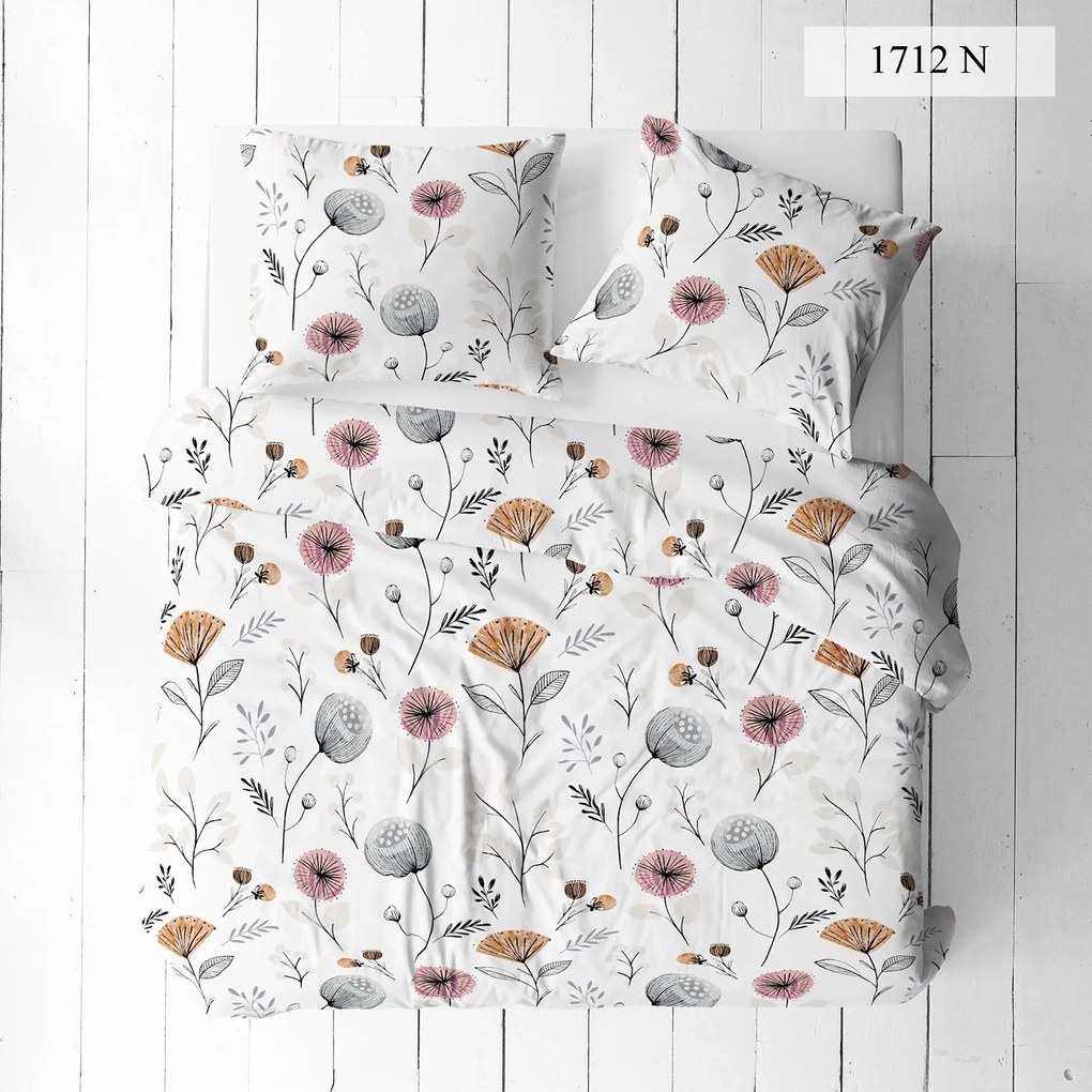 KREPOVÉ OBLIEČKY KORALOVE 140X200 CM, 1KS 70X80 CM KVETY