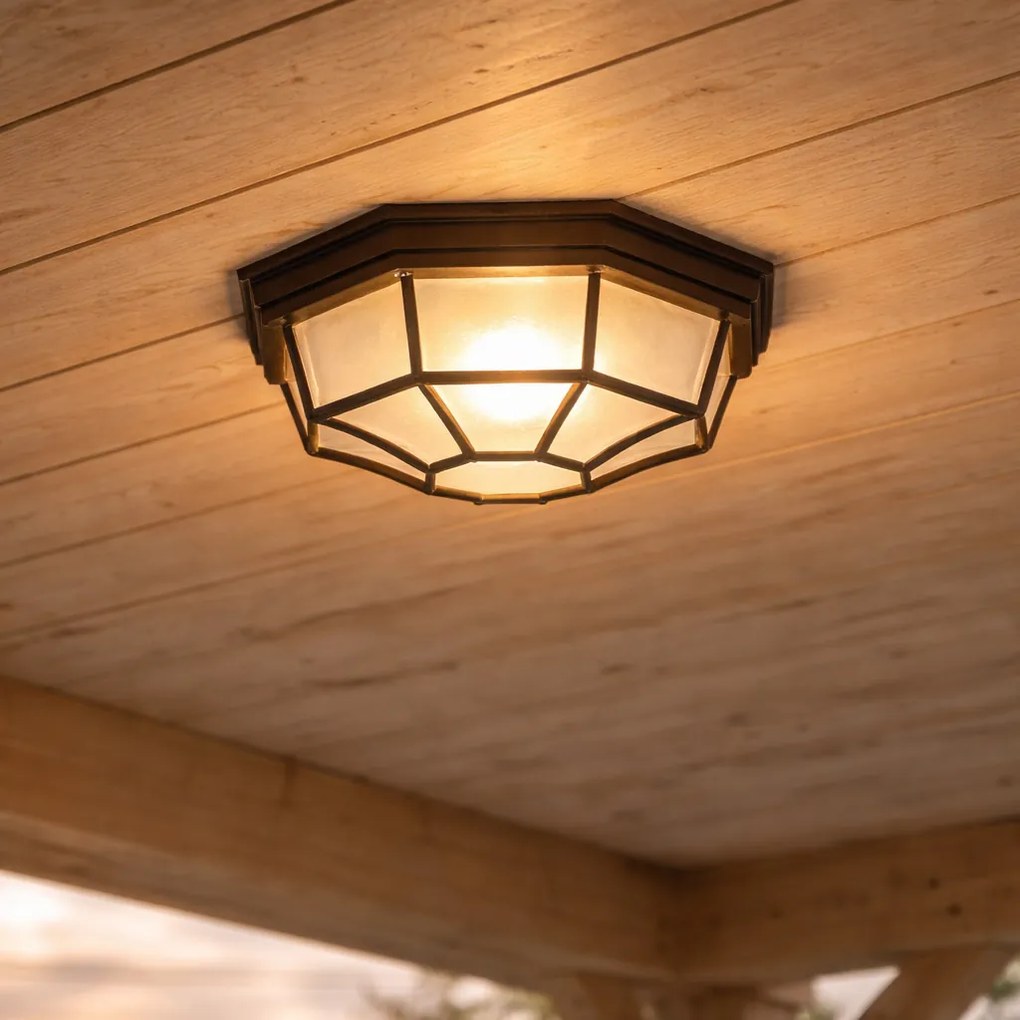 Rustikálne stropné svietidlo hrdzavo hnedé 26,5 IP44 - Bri