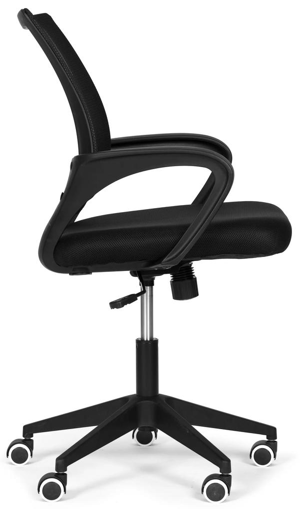 Otočné kreslo, tvarovaná kancelárska stolička, čierna ModernHome