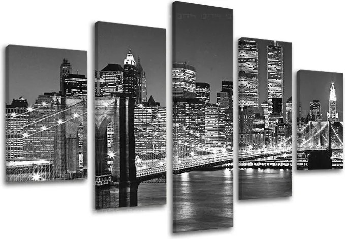 Obraz na stenu 5 dielny MESTO ME036E50 - 150x100 cm