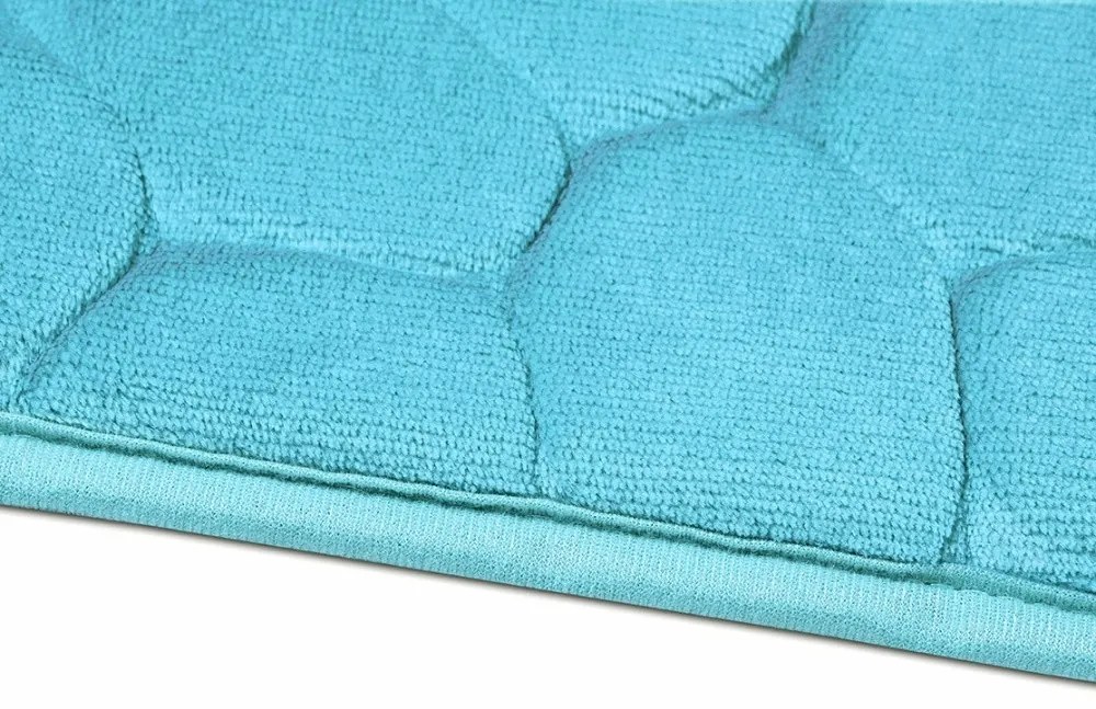 BO-MA, Protišmyková kúpeľňová predložka 3D 0133 tyrkys, 50x80, modrá, kúpeľňa