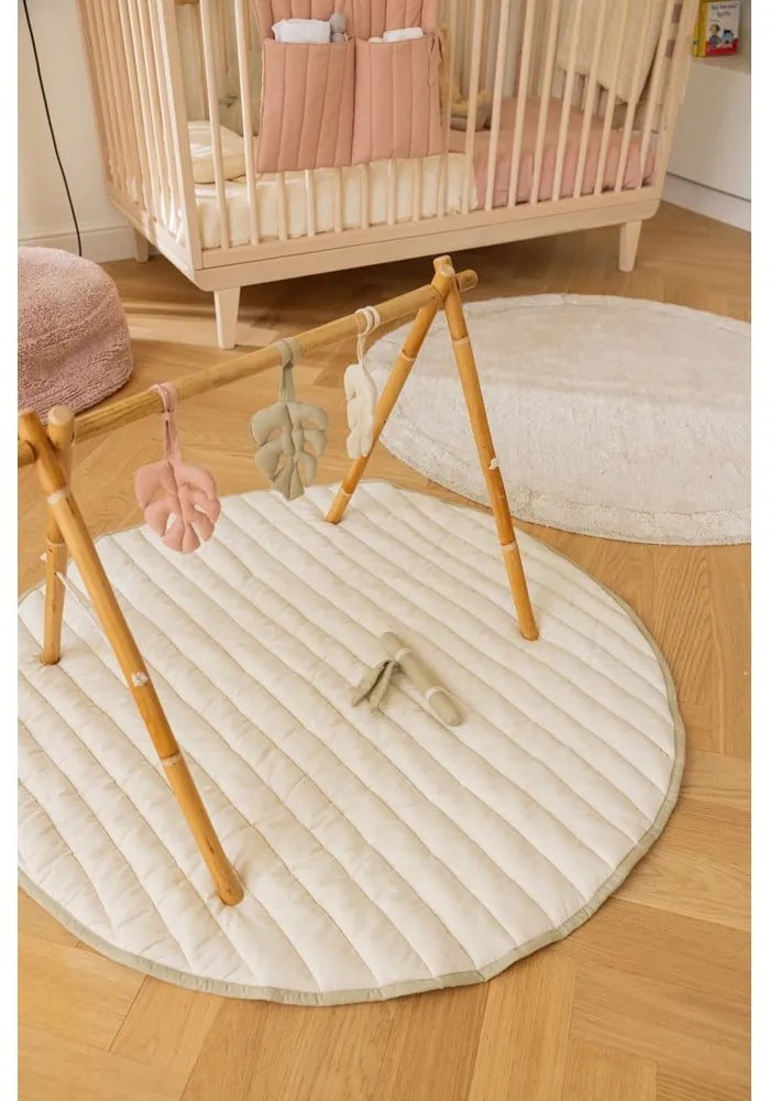 Zelená krémová detská hracia podložka Bamboo Leaf – Lorena Canals