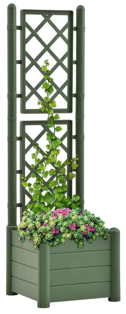Záhradný kvetináč s mriežkou 43x43x142 cm PP zelený 313982