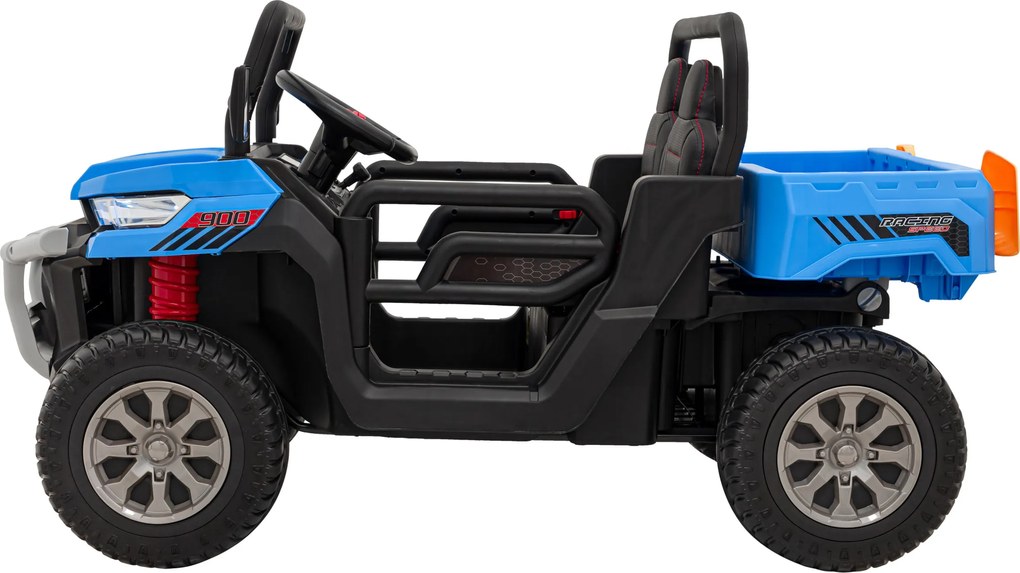 Ramiz Detské autíčko Pick-Up Speed 900 Modrá + pohon 4x4 + pohyblivá lyžica + nosič batožiny + diaľkové ovládanie + lopata + LED audio