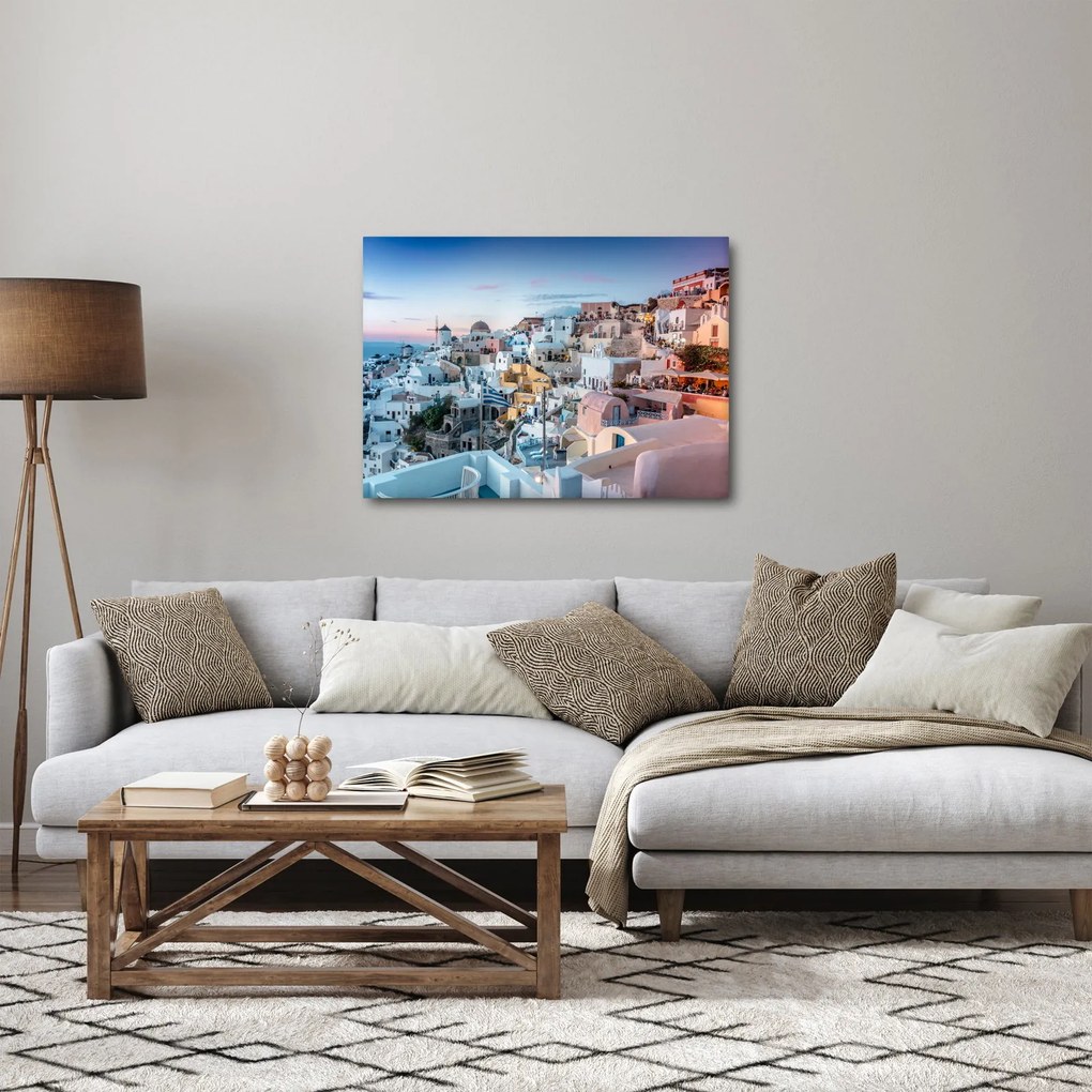 Obraz - Súmrak v Santorini (70x50 cm)