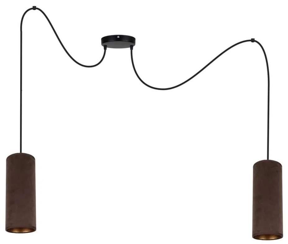 Luster na lanku AVALO 2xE27/60W/230V pavúk hnedá/medená
