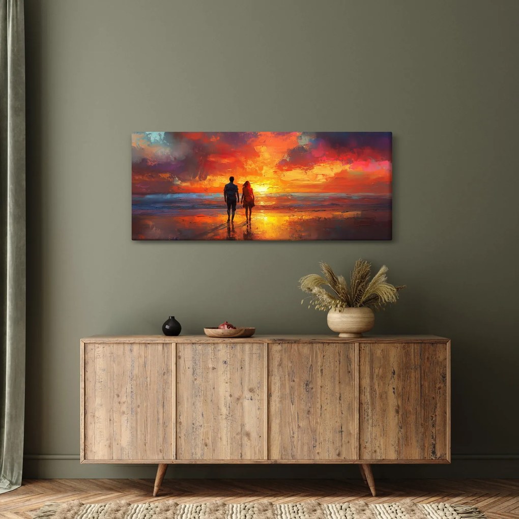 Obraz - Prechádzka na pláži (120x50 cm)