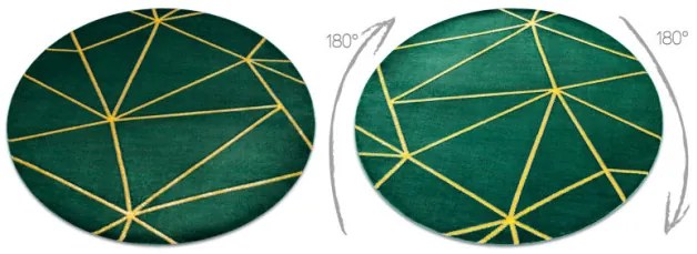 Koberec EMERALD exkluzívny 1013 kruh - glamour, geometrický zelený/zlatý