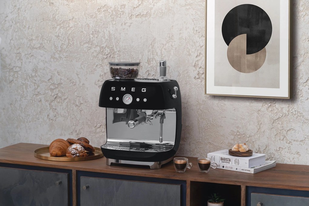 Pákový espresso kávovar 50's Style krémový