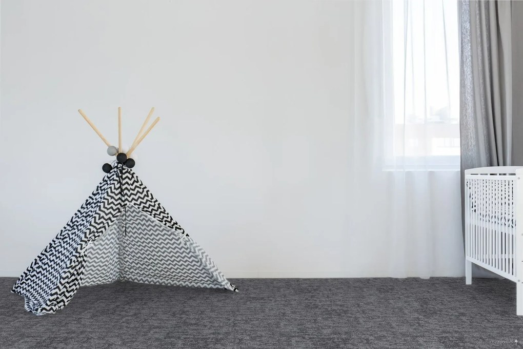 Associated Weavers koberce Metrážny koberec Miriade 96 tmavo šedý - Kruh s obšitím cm