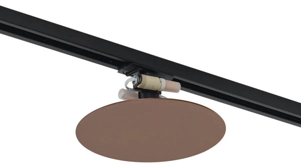 Moderné bronzové stropné svietidlo pre 1-fázový koľajnicový systém 2-svetlá - Iconic Pulley