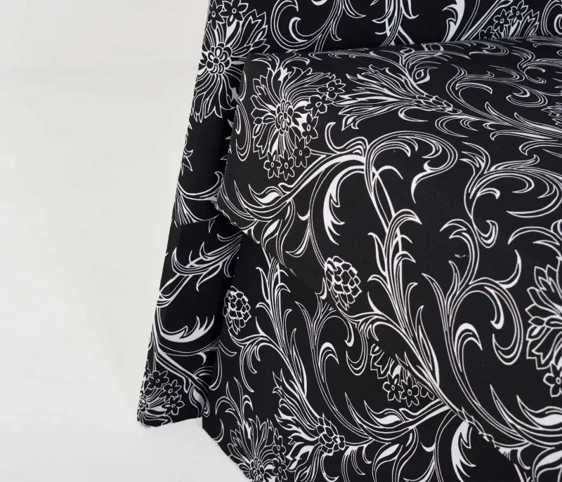 Manželská posteľ ÁJA s úložným priestorom, čierno-biela (vzor č.19)