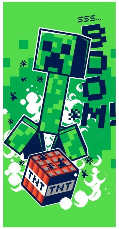 Plážová osuška Minecraft - motív TNT - 100% bavlna - 70 x 140 cm