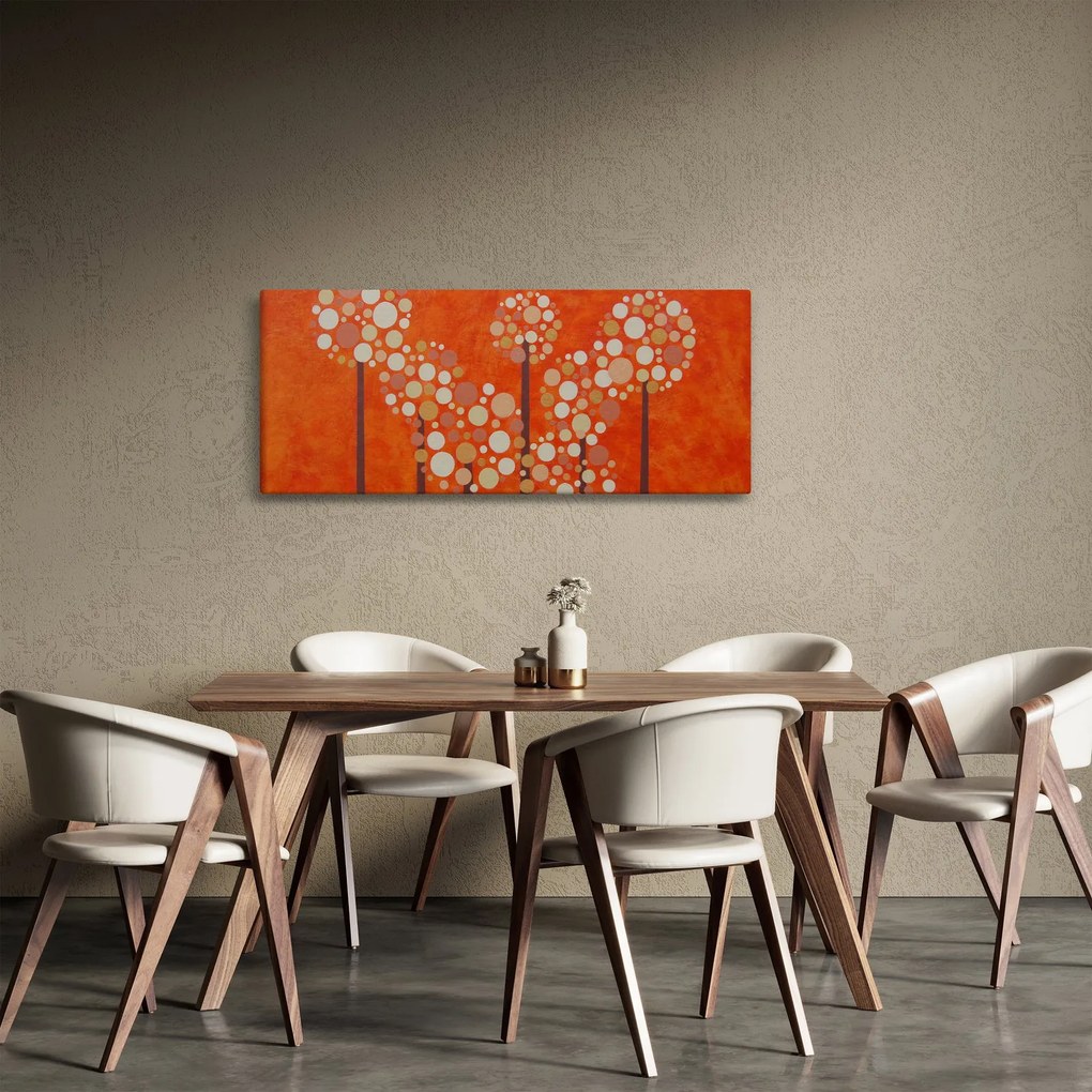 Obraz - Oranžový les (120x50 cm)