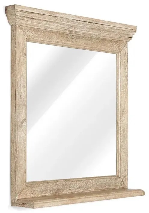furniture-nabytek.cz - Masivní koupelnové zrcadlo z mangového dřeva, lakované, přírodní – 73×13×78 cm