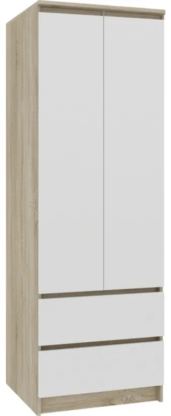 Skriňa ESTRELLA S60 2D2SZ, 60x180x51, sonoma/biela
