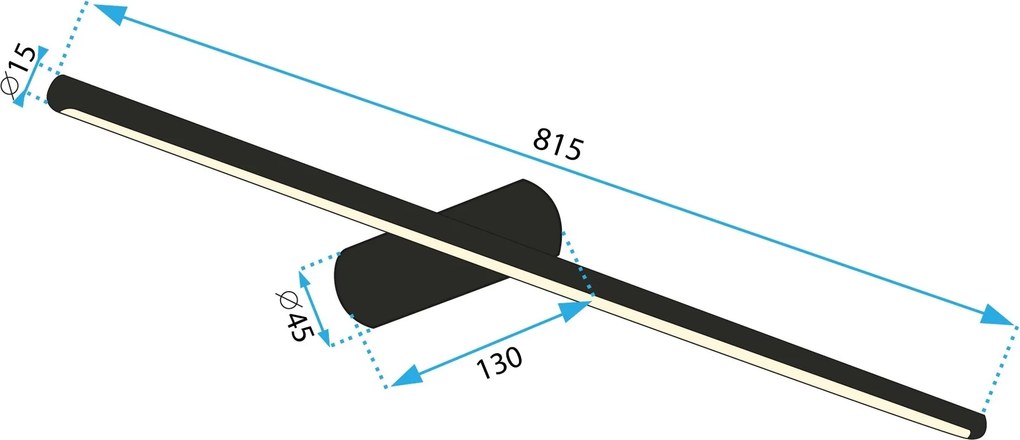 Kúpeľňové LED svietidlo APP1343-W 81,5 cm čierne/neutrálna biela