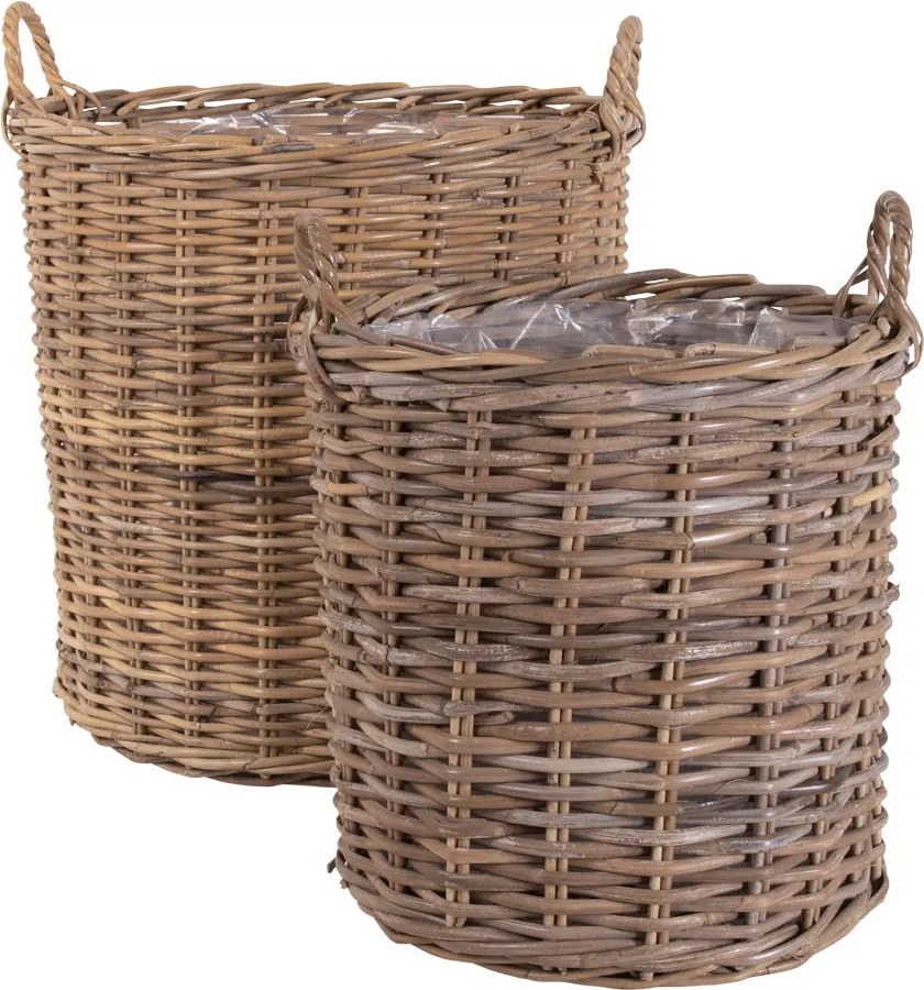 Set 2 ks prútených kvetináčov Ivelina (hnedá). Akcia -15%. Vlastná spoľahlivá doprava až k Vám domov. 1146682