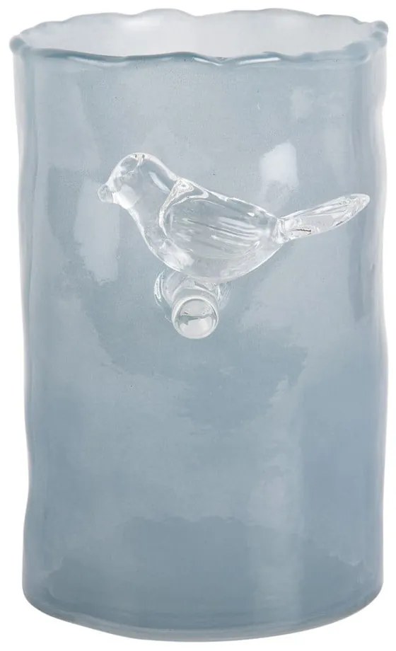 Modrá sklenená váza (výška 15 cm) Bird On Branch – PT LIVING