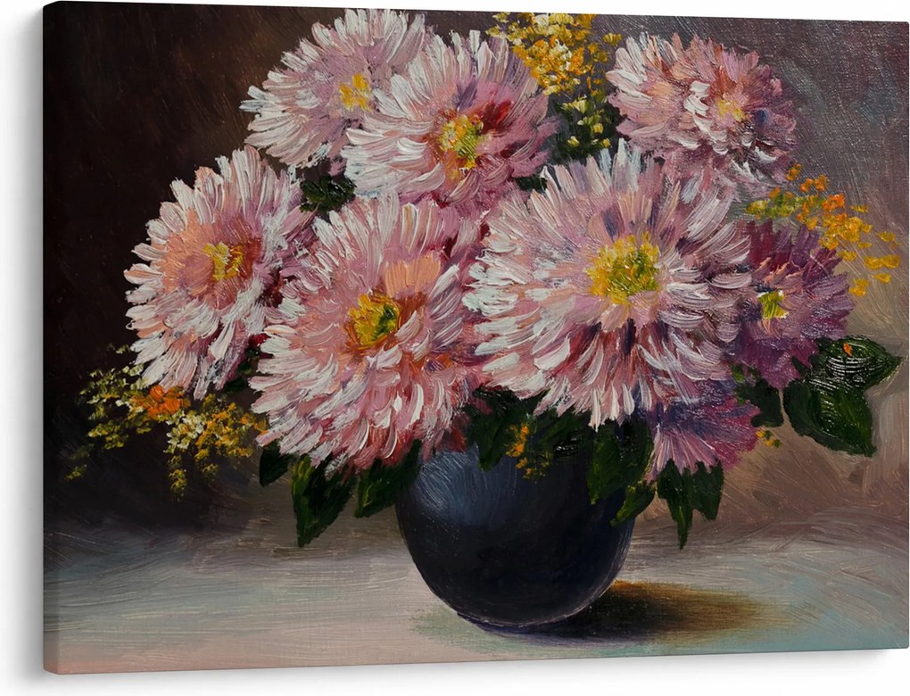 Obraz - Olejomaľba, Kvety vo váze (70x50 cm)