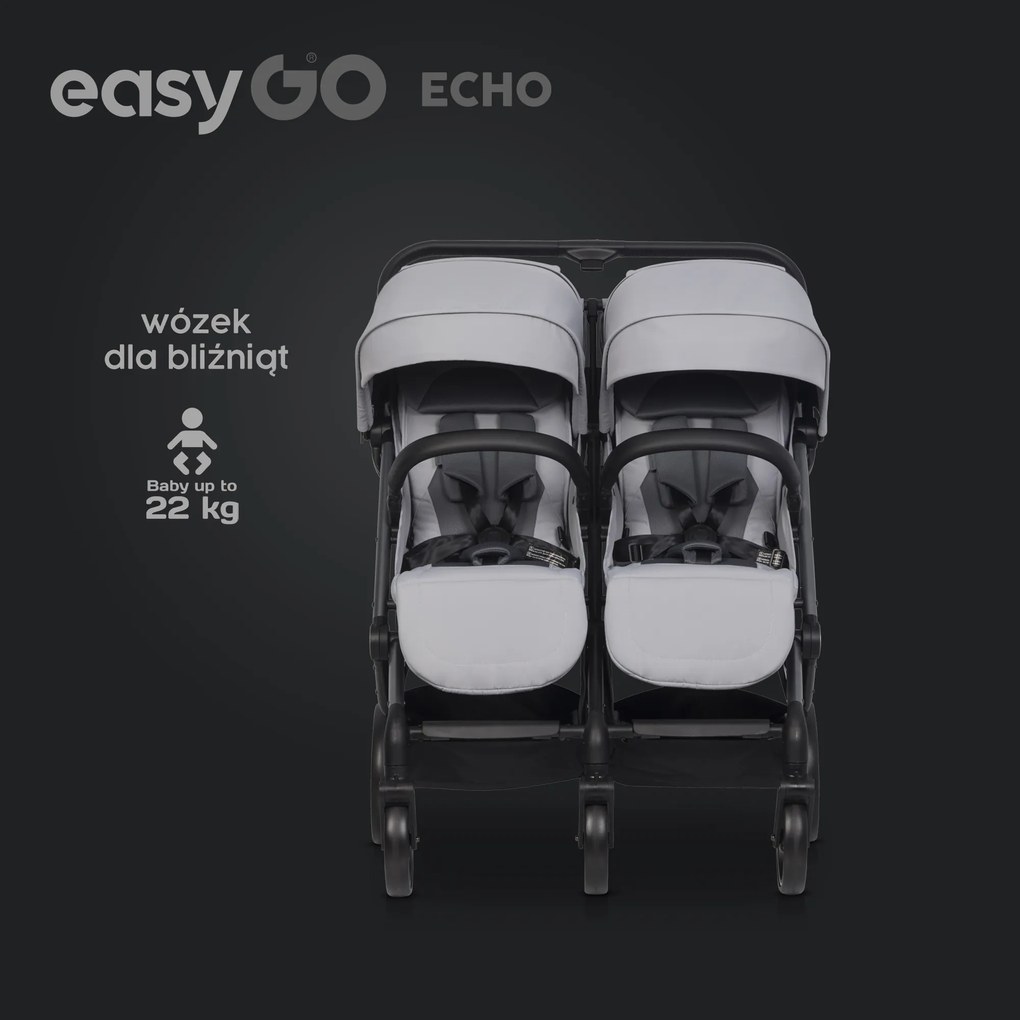 Súrodenecký kočík EasyGo Echo Cloudy Gray