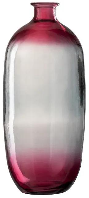 Ružová sklenená transparentný váza Ella- Ø 19 * 45 cm