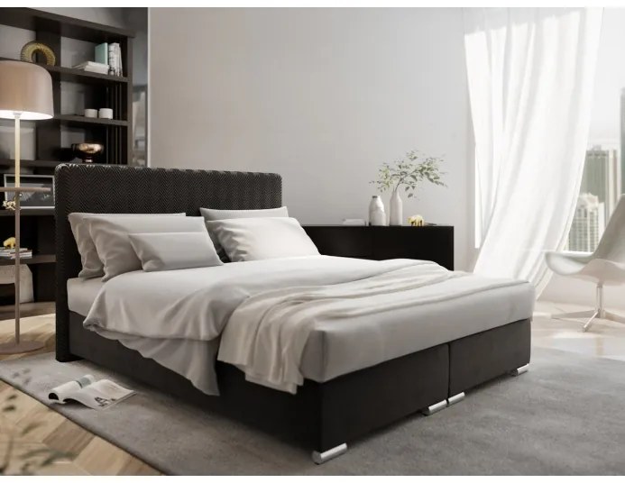 Elegantná manželská posteľ 160x200 ROKSANA - čierna
