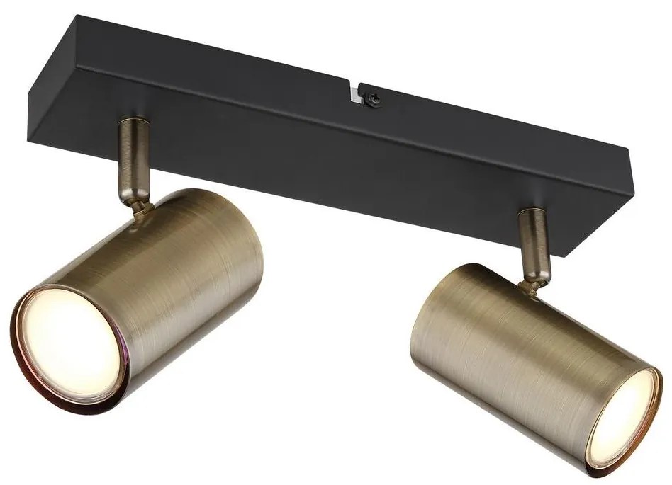 Globo 57911-2M - Bodové svietidlo ROBBY 2xGU10/35W/230V čierna/mosadz