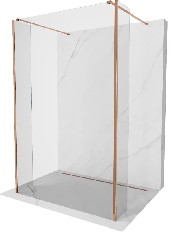 Mexen Kioto voľne stojaca sprchová stena 110 x 30 x 30 cm, transparentná, ružové zlato - 800-110-030-222-60-00-030