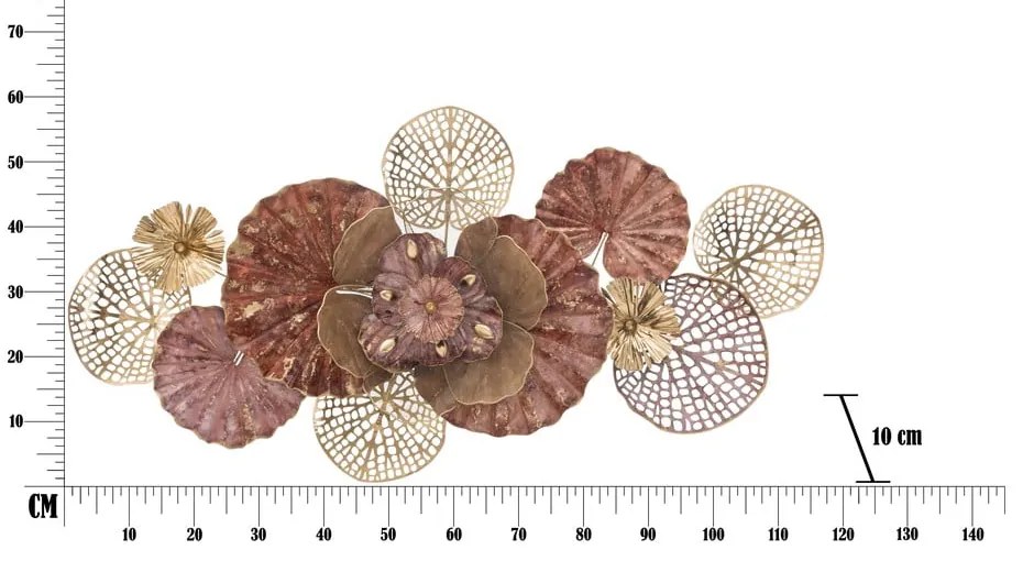 Kovová závesná dekorácia Mauro Ferretti Flowery, 118 x 58 cm