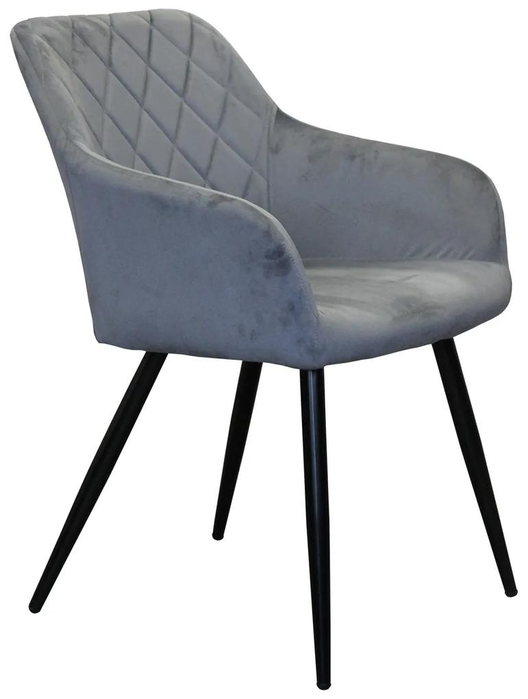 Jedálenská stolička DIAMANT sivý zamat