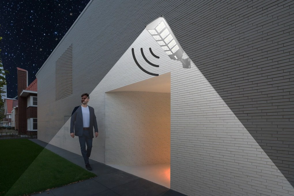 Toolight Toolight, záhradná LED solárna lampa so snímačom pohybu a diaľkovým ovládaním RSL017, čierna, OSW-10247