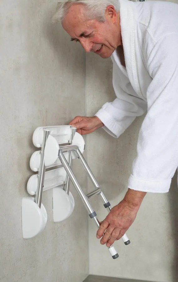 Ridder Ridder, HANDICAP sklopné sedátko do sprchy s podperou, 38x36cm, čierny, A140110-1