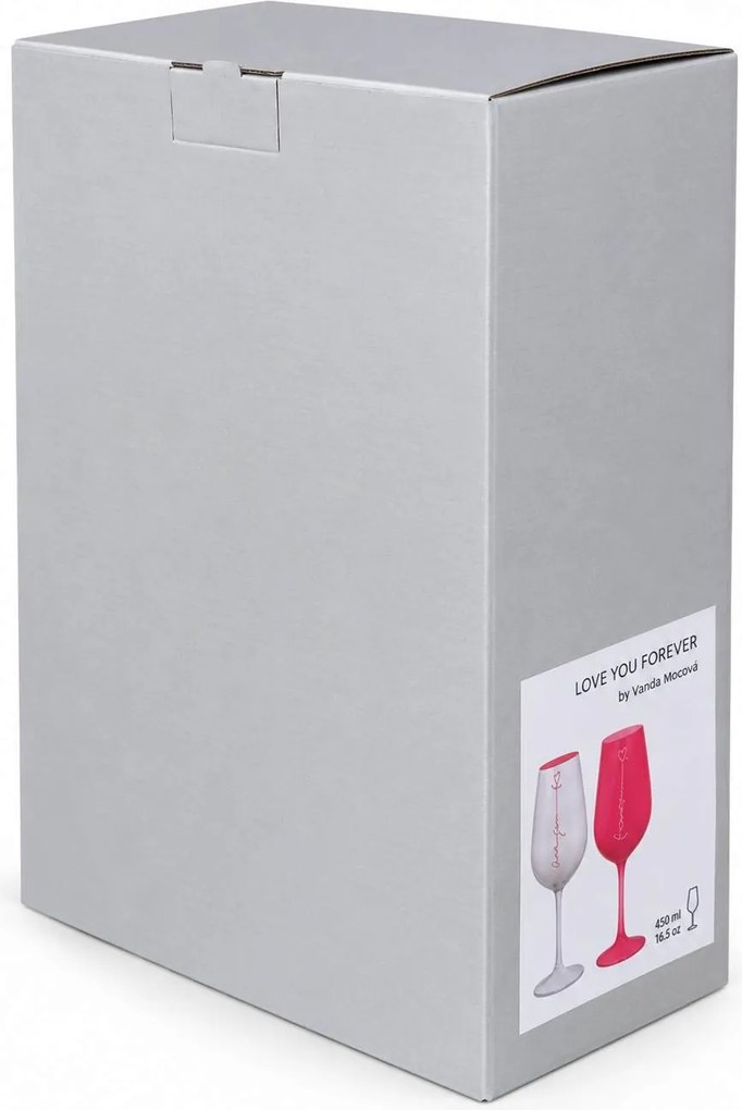 Crystalex poháre Love Red and White 550 ml 2 ks
