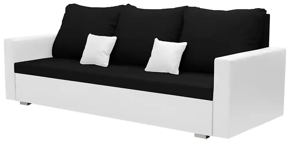 Pohovka 3-miestna s funkciou spania EKO Čierna/biela