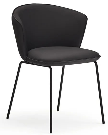 Čierne čalúnené jedálenské kreslá v súprave 2 ks Add – Teulat