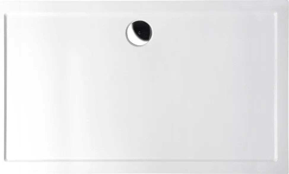 POLYSAN - KARIA sprchová vanička z litého mramoru, obdélník 120x80x4cm, bílá (48511)