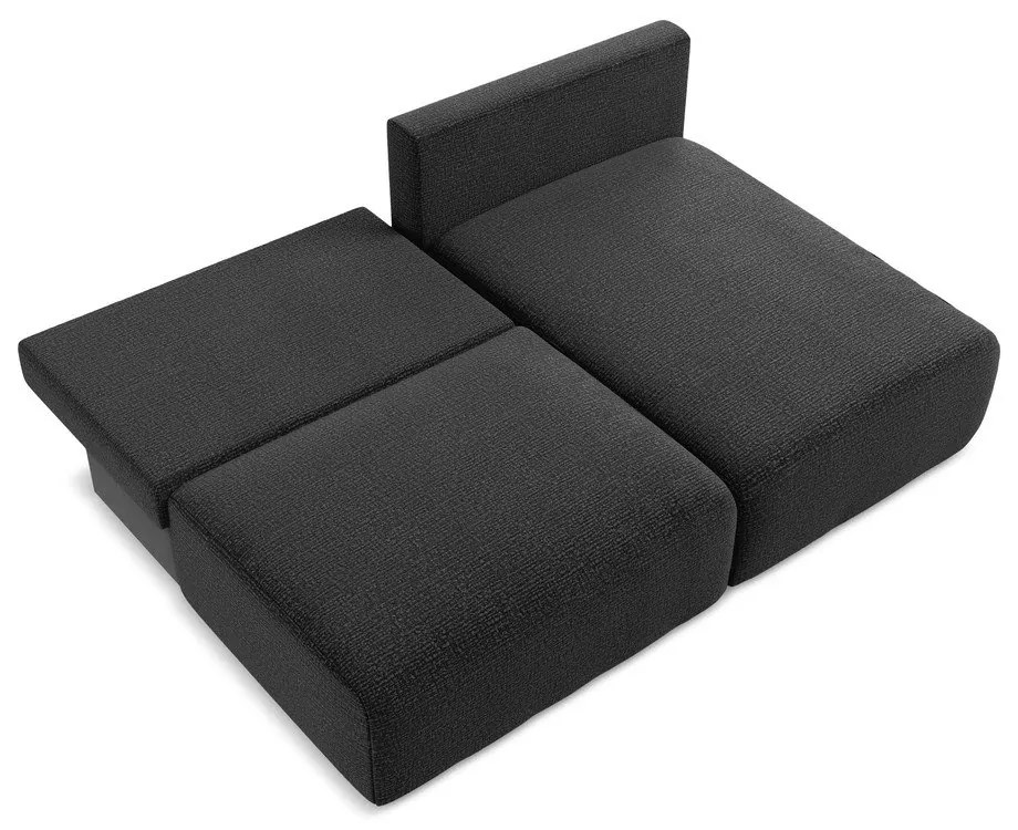 Čierna rozkladacia/s úložným priestorom rohová pohovka (pravý roh) Kalena – Makamii