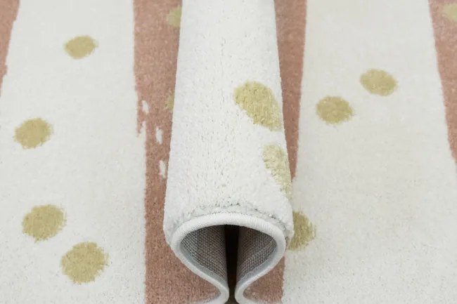 Koberec LIMA M044A krémový / ružový / zlatý polkruh