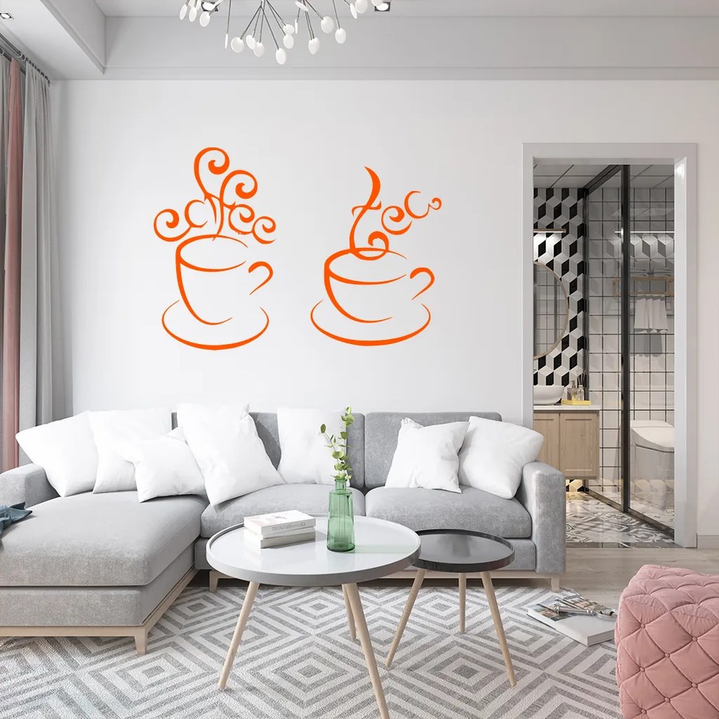 Veselá Stena Samolepka Horúci čaj Farba: zelená, Veľkosť: 100 x 70 cm