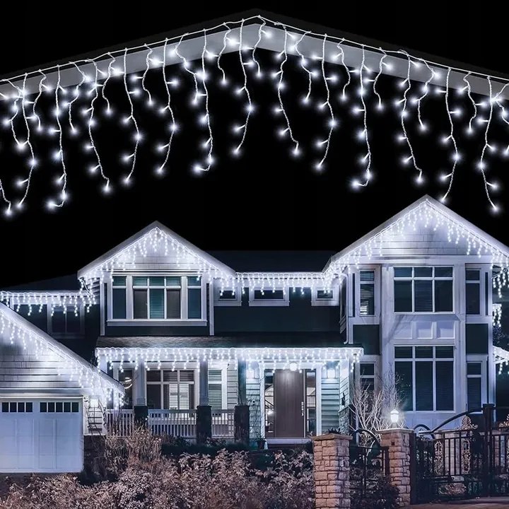 Vianočné svetielka LED záclona FLASH studená biela 1000 LED