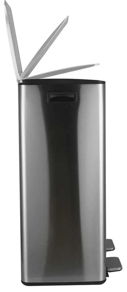 Oceľový odpadkový kôš 2x30 l na triedený odpad/nášľapný v matne striebornej farbe Aliya – Spirella