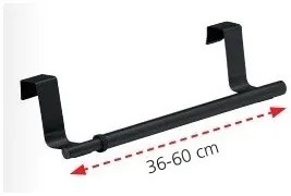 Wenko Nastaviteľný nerezový držiak na utierky 36-60 cm, čierna, M